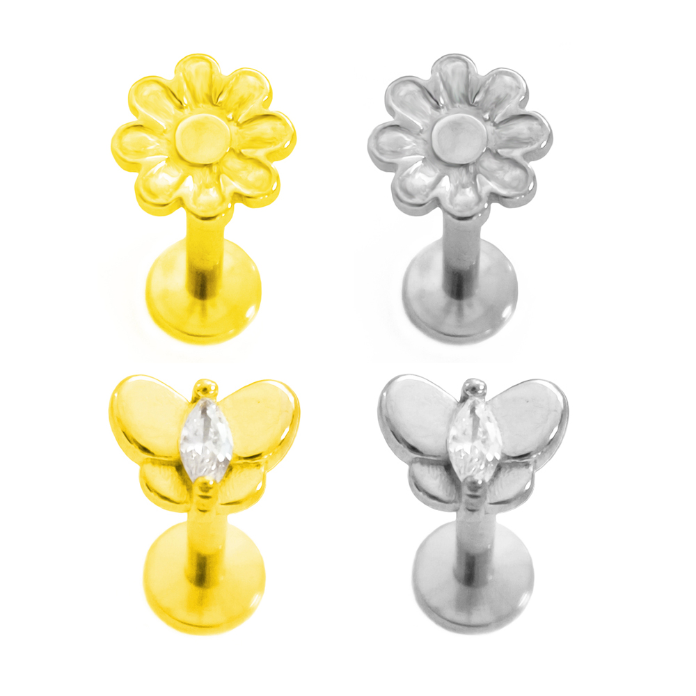 Body Jewelry Surgical Steel - 플라워 라브렛 피어싱 나비 트라거스 100%,