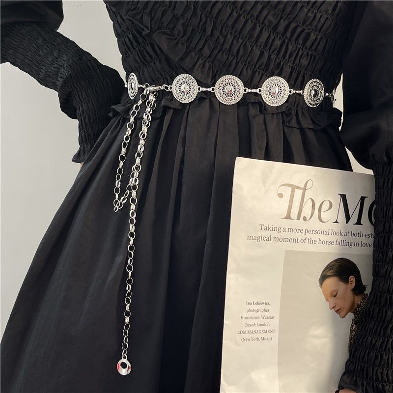 Body Jewelry Necklace - 여성용 빈티지 바디 체인, 우아한 금속