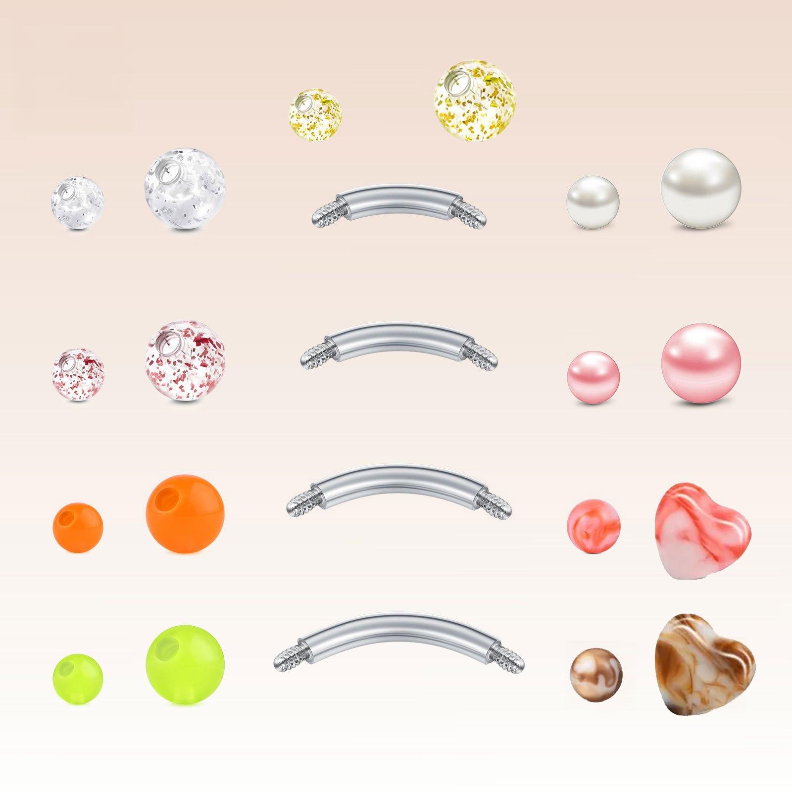 Body Jewelry Replacement Ball - 22pcs 14G 스테인리스 나벨 바벨 반지