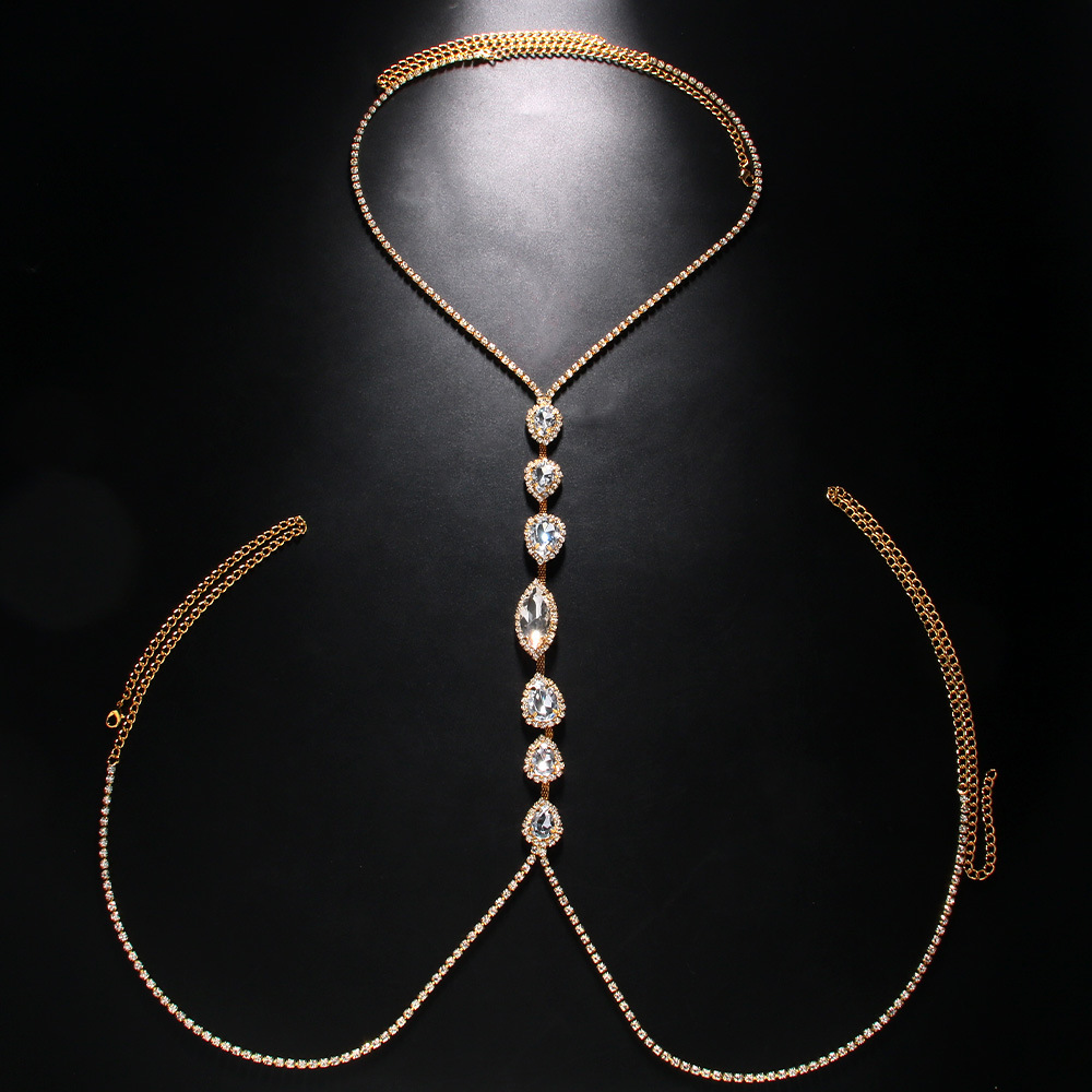 여성을위한 패션 섹시한 워터 드롭 목걸이 가슴 체인 럭 - Body Jewelry Necklace 리뷰 및 가격