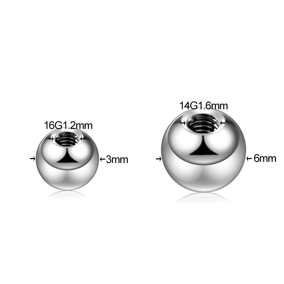 티타늄 스레드 바벨 교체 액세서리 볼 피어싱, 14G, - Body Jewelry Replacement Ball 리뷰 및 가격