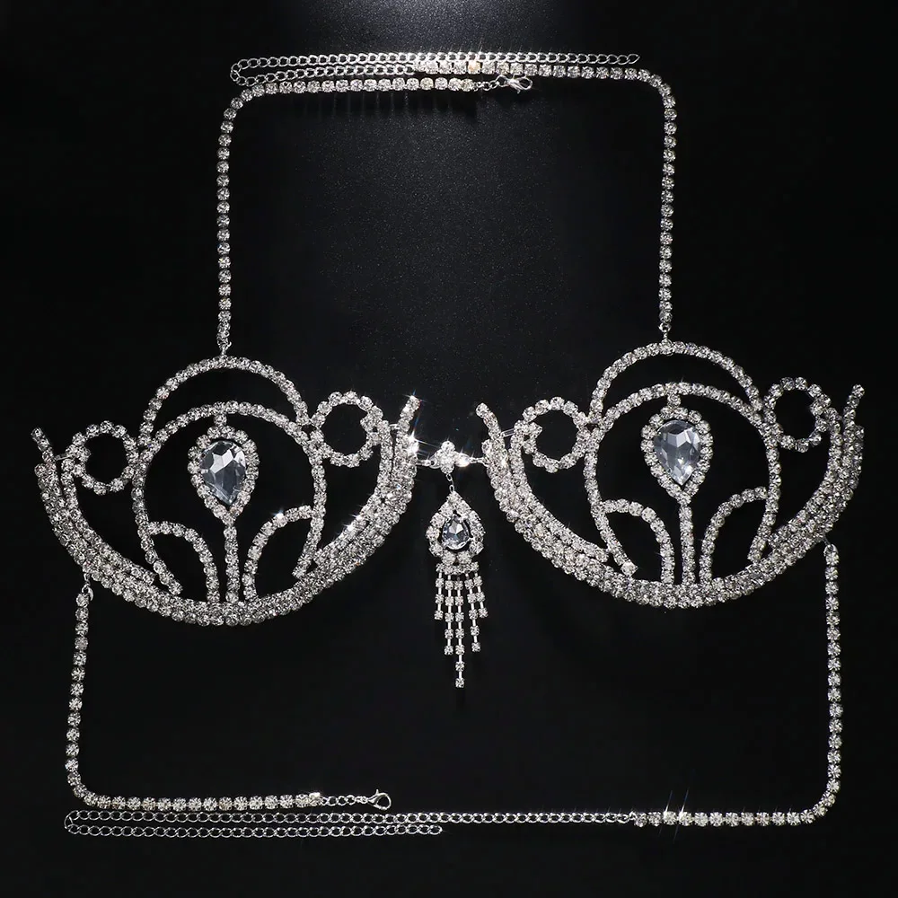 여성용 럭셔리 라인석 비키니 브라, 기하학적 물방울 하 - Body Jewelry For You 리뷰 및 가격