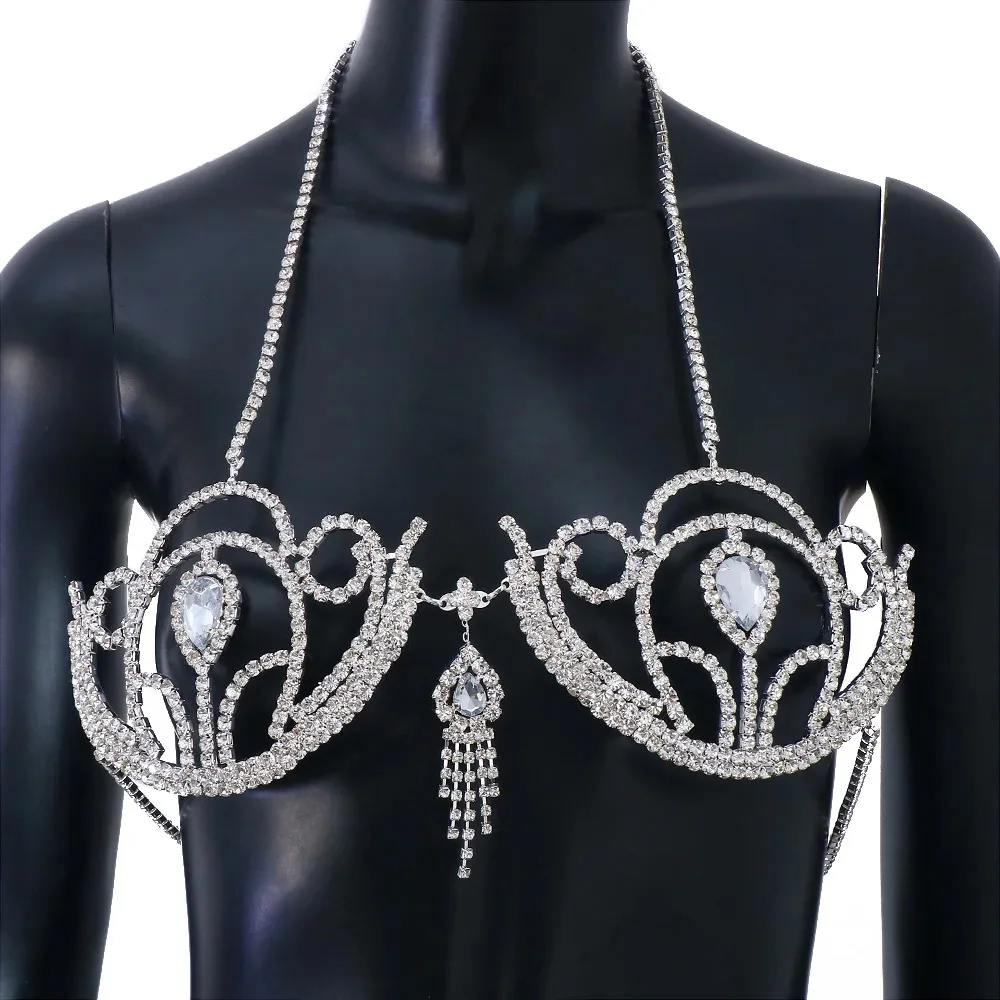 여성용 럭셔리 라인석 비키니 브라, 기하학적 물방울 하 - Body Jewelry For You 리뷰 및 가격
