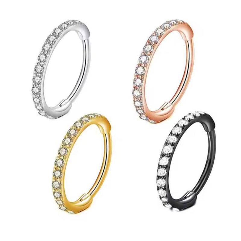 16G 투명 CZ 코링 후프 316L 수술용 스틸 심리 - Body Jewelry Surgical Steel 리뷰 및 가격