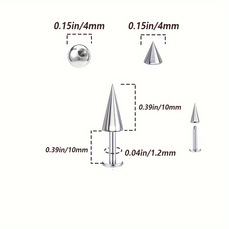 5벌 Spikes Punk 패션 스테인리스 립스틱 귀걸 - Body Jewelry Replacement Ball 리뷰 및 가격
