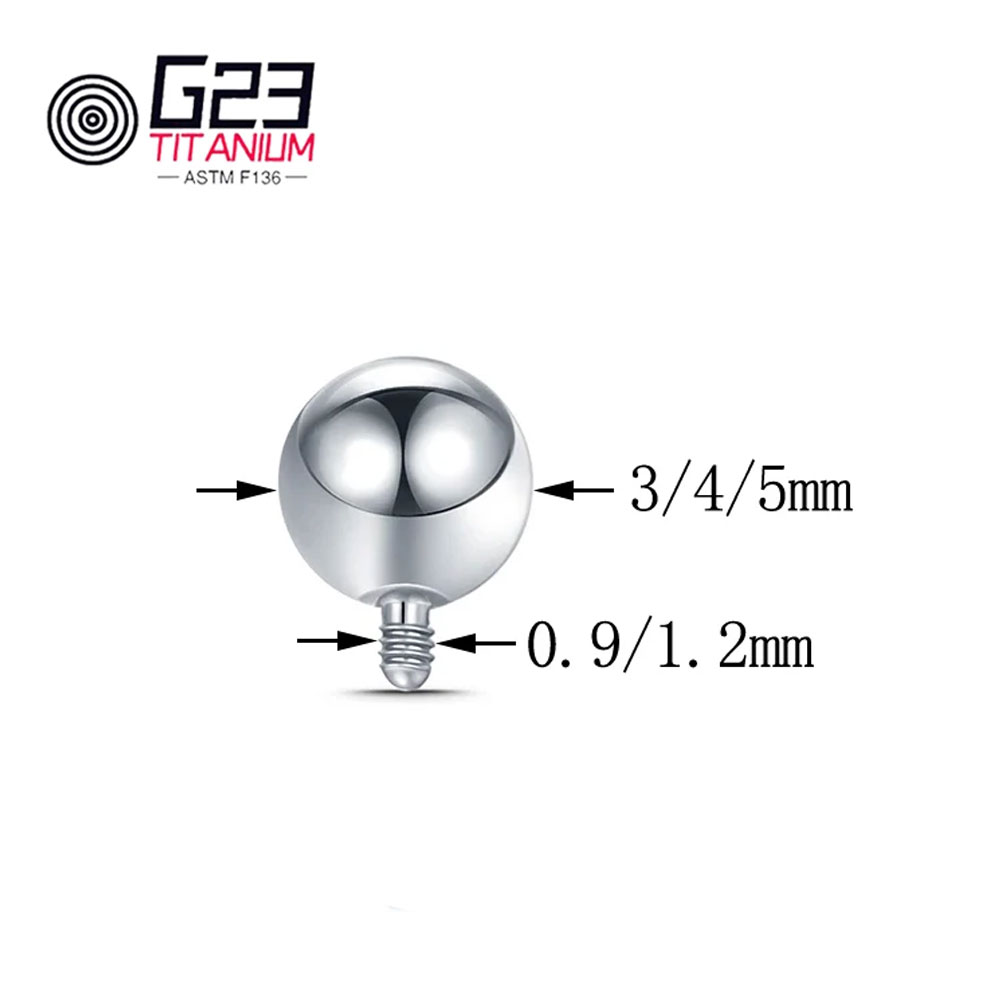 도매 10/50pcs 티타늄 14G 16G 외부 스레드 - Body Jewelry Replacement Ball 리뷰 및 가격