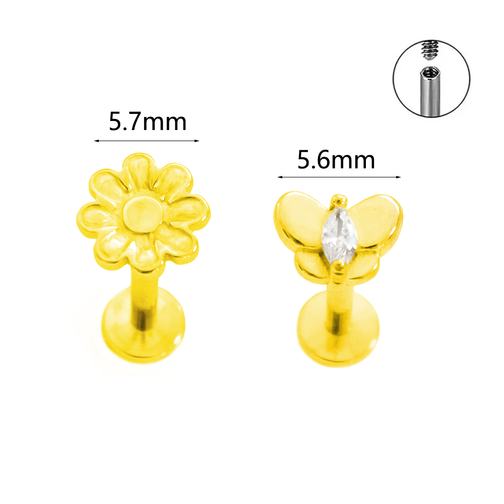 플라워 라브렛 피어싱 나비 트라거스 100%, 수술용  - Body Jewelry Surgical Steel 리뷰 및 가격