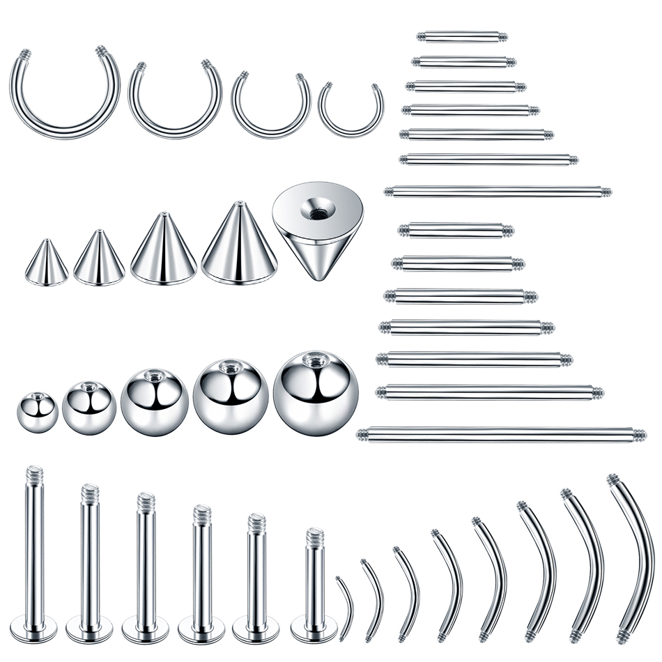 100 개/몫 스틸 귀걸이 바벨 젖꼭지 Labret 피 - Body Jewelry Replacement Ball 리뷰 및 가격