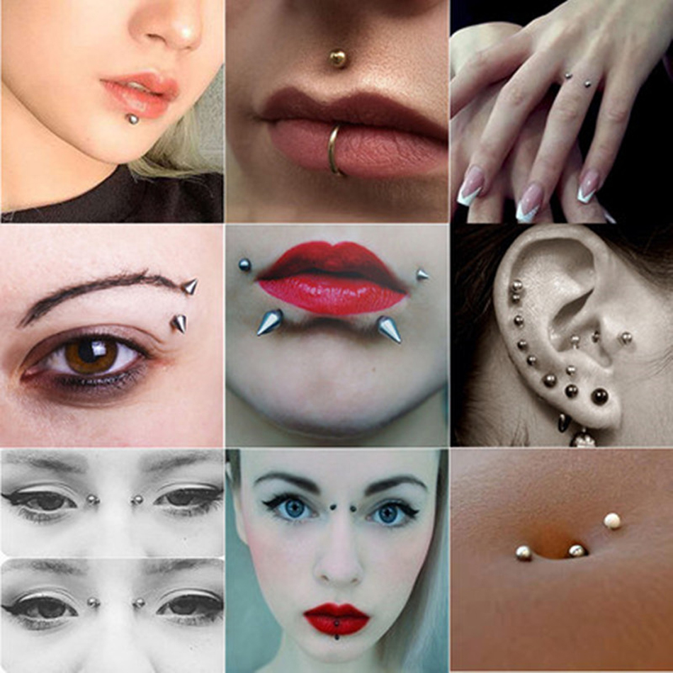 100 개/몫 스틸 귀걸이 바벨 젖꼭지 Labret 피 - Body Jewelry Replacement Ball 리뷰 및 가격