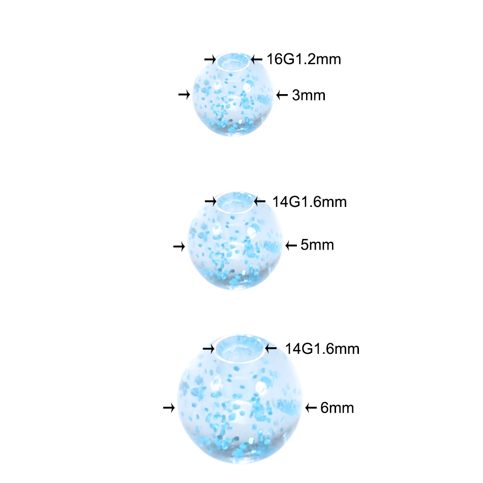 90-120pcs 다채로운 아크릴 교체 공 3mm 5m - Body Jewelry Replacement Ball 리뷰 및 가격