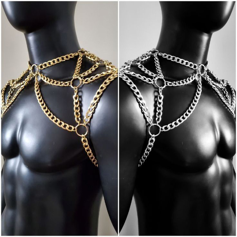 펑크 남자 어깨 바디 체인 백 금속 목걸이 바디 쥬얼리 - Body Jewelry Necklace 리뷰 및 가격
