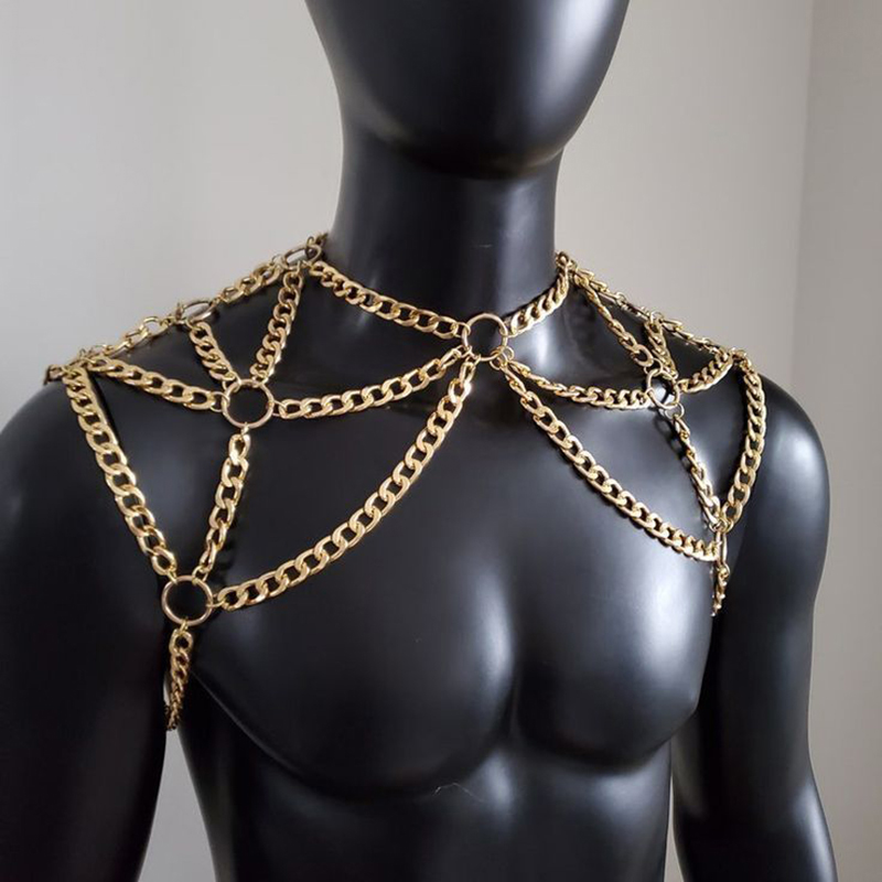 펑크 남자 어깨 바디 체인 백 금속 목걸이 바디 쥬얼리 - Body Jewelry Necklace 리뷰 및 가격