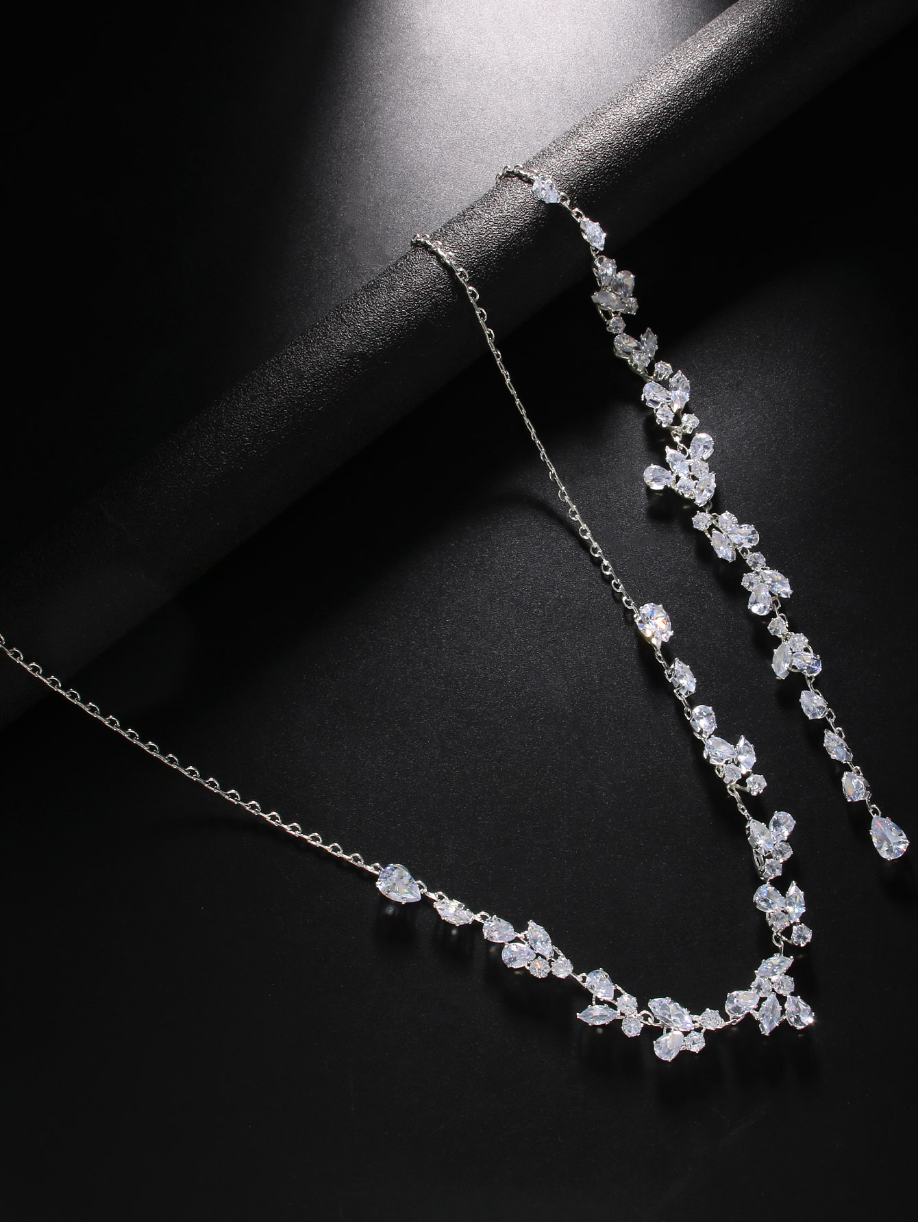 크리스탈 리프 백드롭 목걸이, 라인스톤 신부 백 체인  - Body Jewelry Necklace 리뷰 및 가격