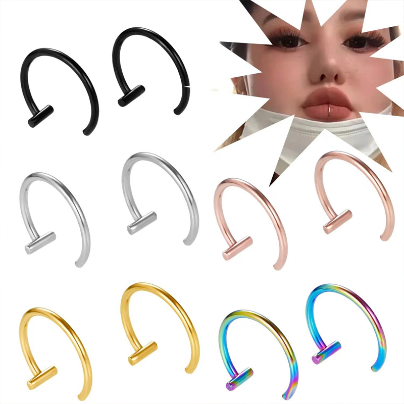 18G 수술용 스틸 립 링 하프 후프 귀걸이 오픈 후프 - Body Jewelry Surgical Steel 리뷰 및 가격