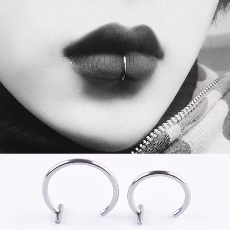 18G 수술용 스틸 립 링 하프 후프 귀걸이 오픈 후프 - Body Jewelry Surgical Steel 리뷰 및 가격