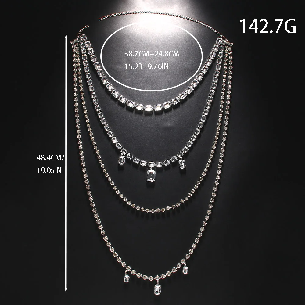 샤인 라인 석 긴 술 뒤로 바디 체인 여성을위한 바디  - Body Jewelry Necklace 리뷰 및 가격