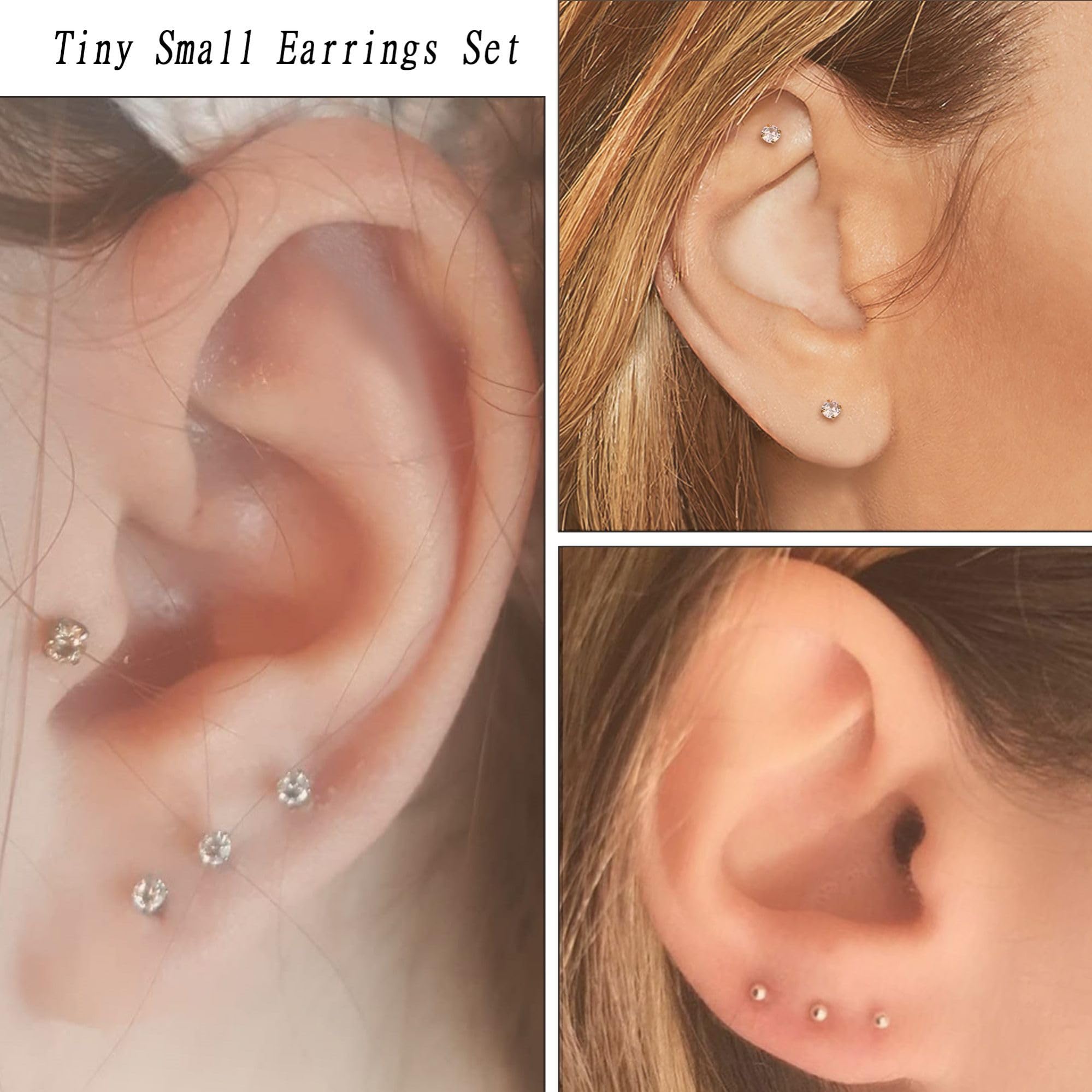 2pcs 작은 외과 스테인레스 스틸 2mm 작은 CZ  - Body Jewelry Surgical Steel 리뷰 및 가격