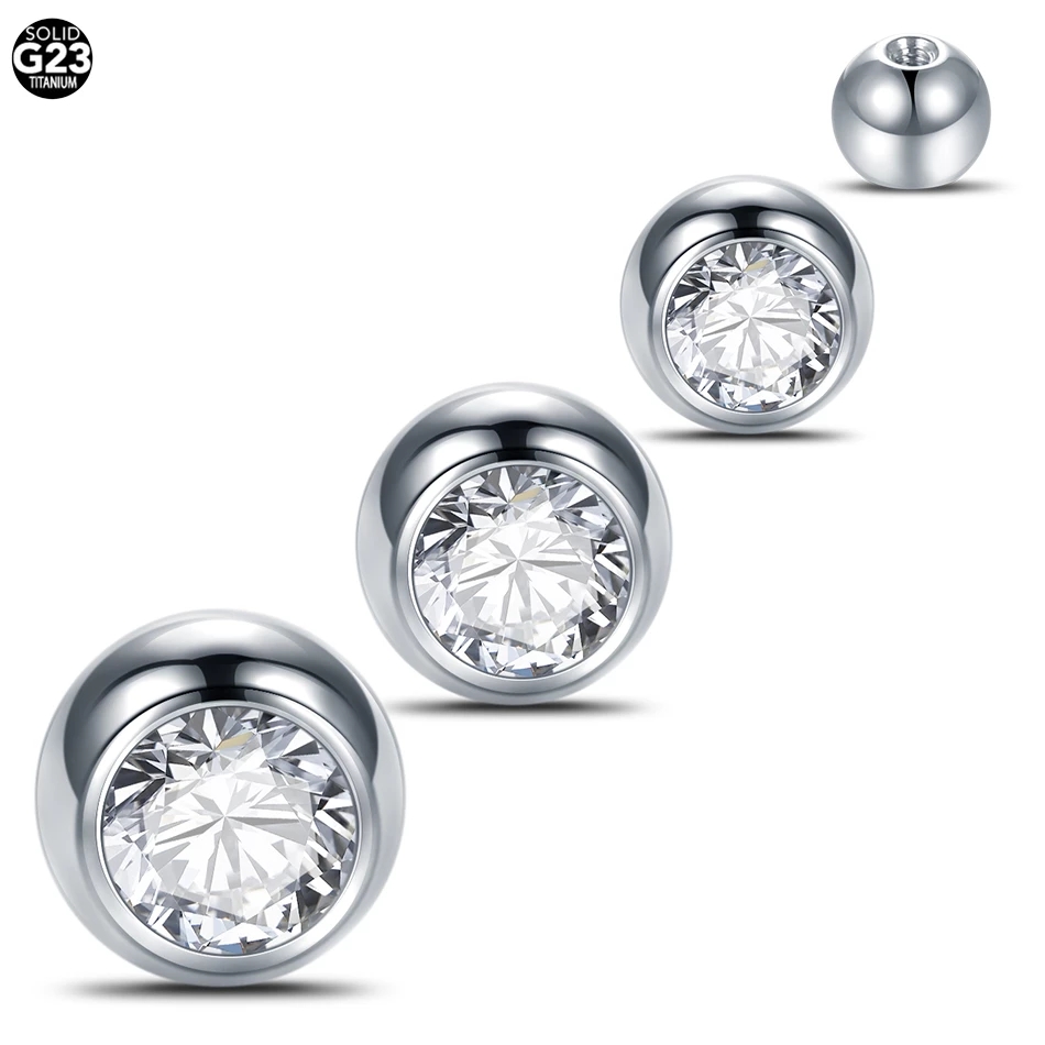10개 G23 티타늄 외부 나사 크리스탈 볼 나사 교체 - Body Jewelry Replacement Ball 리뷰 및 가격