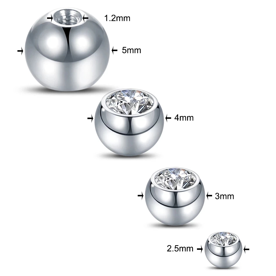 10개 G23 티타늄 외부 나사 크리스탈 볼 나사 교체 - Body Jewelry Replacement Ball 리뷰 및 가격